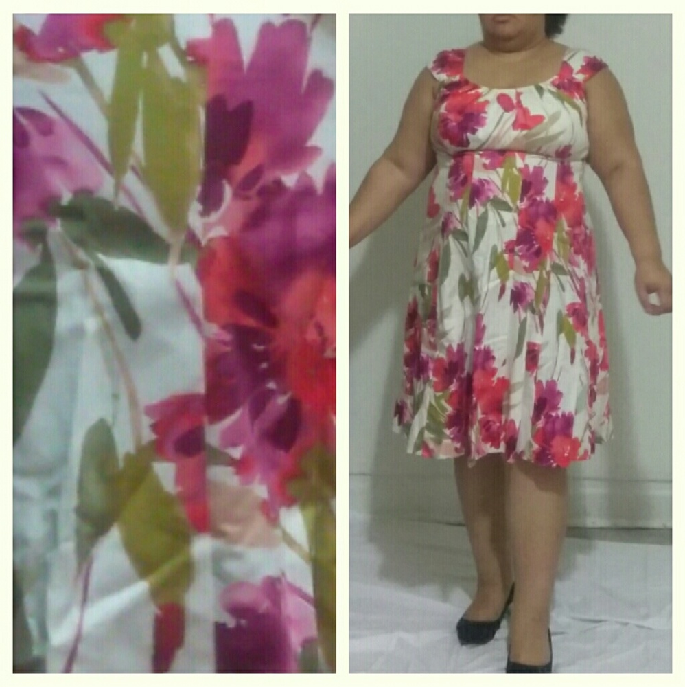 Beautiful Floral Dress Cotton Satin 18W Dress